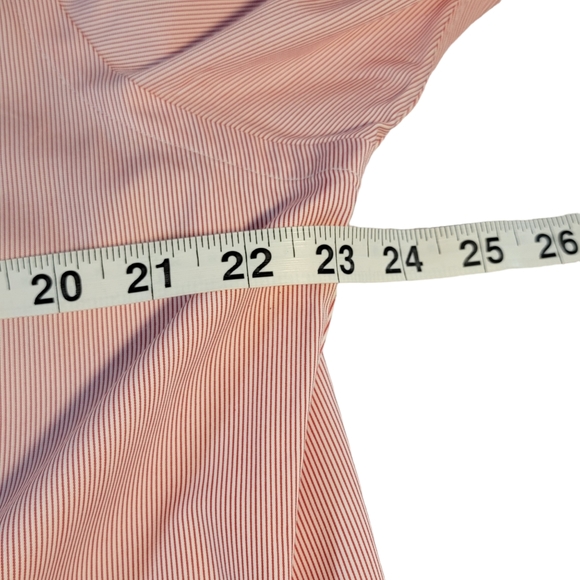 Ralph Lauren Custom Fit Red White Micro Pin Stripe Dress Shirt Men's Size 16.5 - Picture 9 of 11